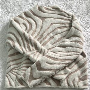 Cynthia Rowley Cream and Tan Zebra Sweater